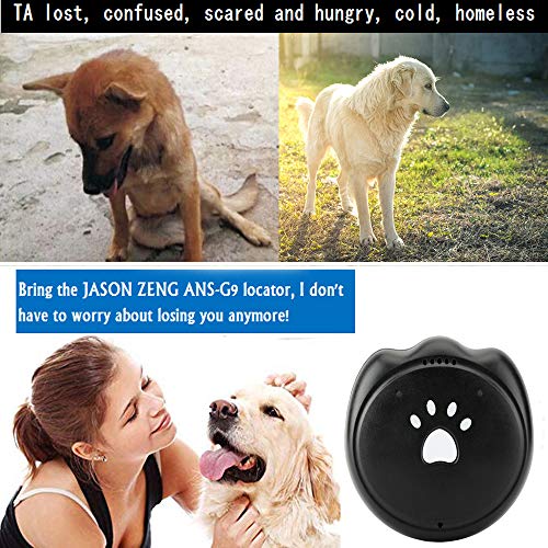 Jason Zeng Pet GPS Satellite Tracker & Activity Monitor Intelligent 5-Level Positioning System, No Subscription Fee IP67 Depth Waterproof Dog & Rare Animal Searcher Locator Trajectory Tracking Alarm