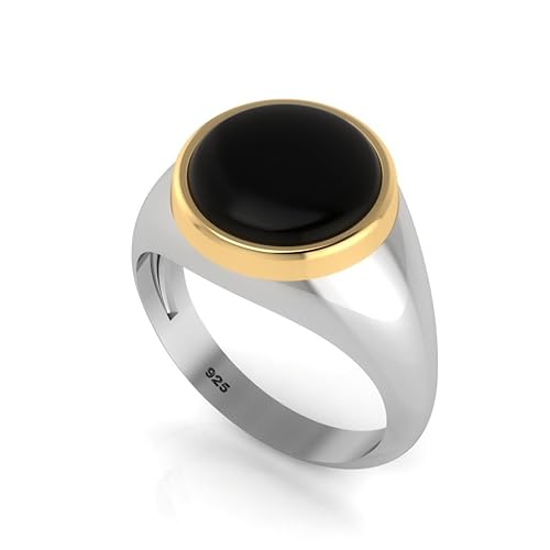 Buy Incocu 92 5 Sterling Silver Ring For Men Black Onyx Signet Ring For Men Rim At Amazon In