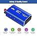 Aickar 300W Car Power Inverter, DC 12V to AC 110V Dual AC Outlets + Dual 2.4A/24W USB Ports with Smart Fan Built-in - Blue