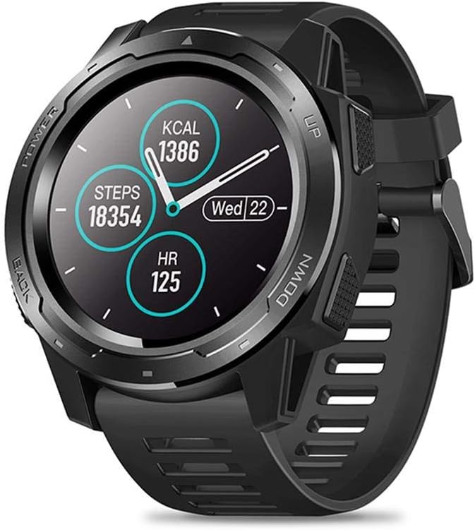 Zeblaze VIBE 5 Rugged Smart Watch, IP67 Waterproof, 1.3 Inch IPS Color Screen, Heart Rate Monitor Pedometer Fitness Tracker Watch Outdoor Sports SmartWatch for iOS Android(Black)
