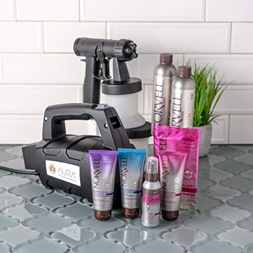 Aura Compact Elite Spray Tan Machine, Black Tent, Norvell Tan Solution Sunless Kit