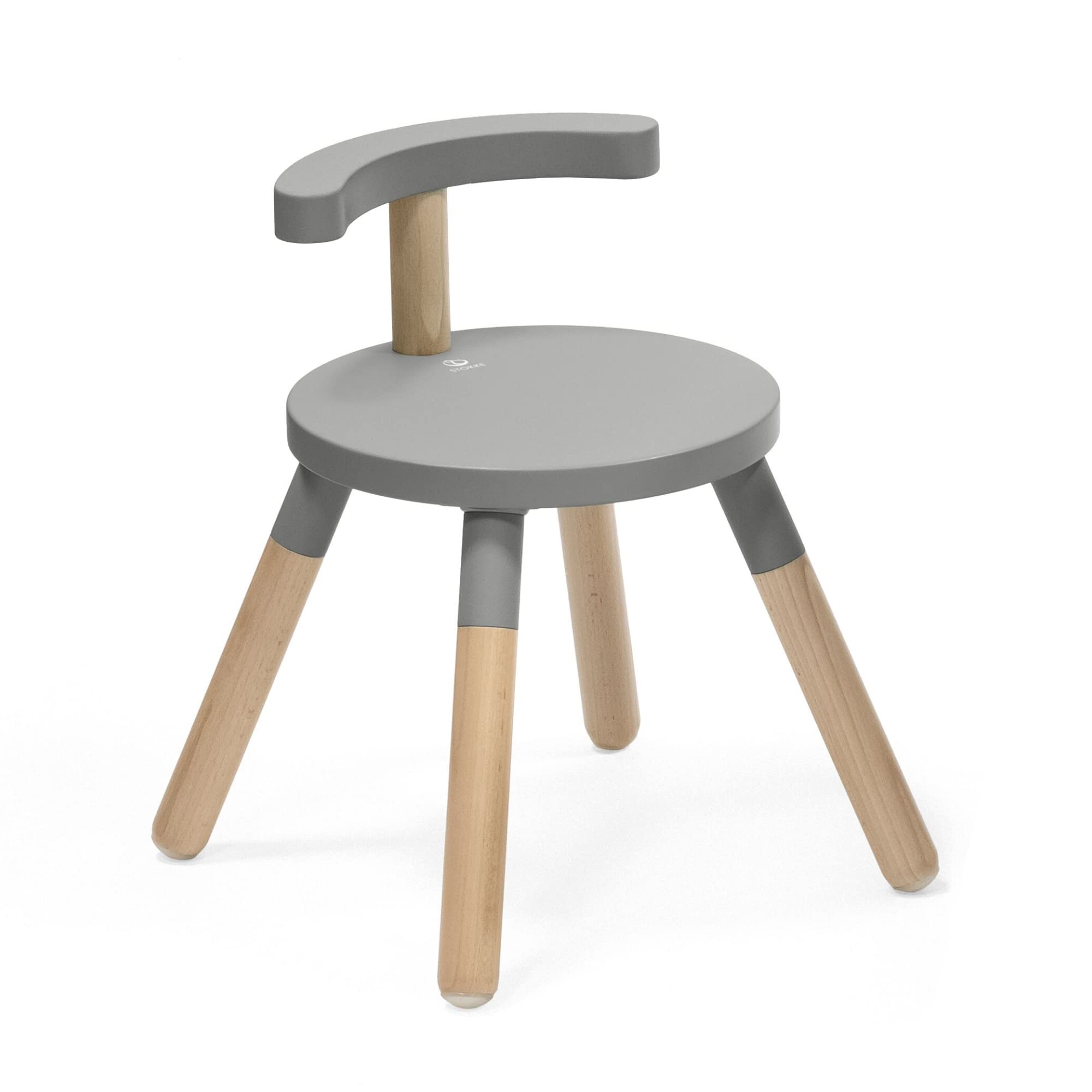 Stokke MuTable Chair, Storm Grey - 2023 Redesign - Adjustable Seat Height & Removable Backrest - Made with Beech Wood - For Ages 1.5 to 8 Years