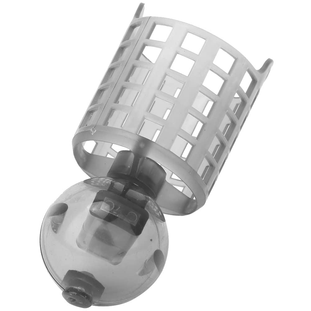 FECAMOS Fishing Feeder, Exquisite Fishing Bait Cage Fast Sinking PE Plastic 4PCS Weight Adjustable for Outdoor(L)