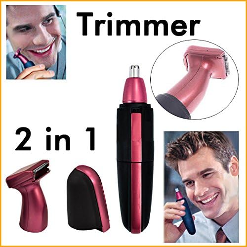 Luxfy(TM) 2 in1 Waterproof Deluxe Facial Hair Beard Nose and Ear Trimmer Shaver Remover Clipper Personal Cleaner 2pcs/lot