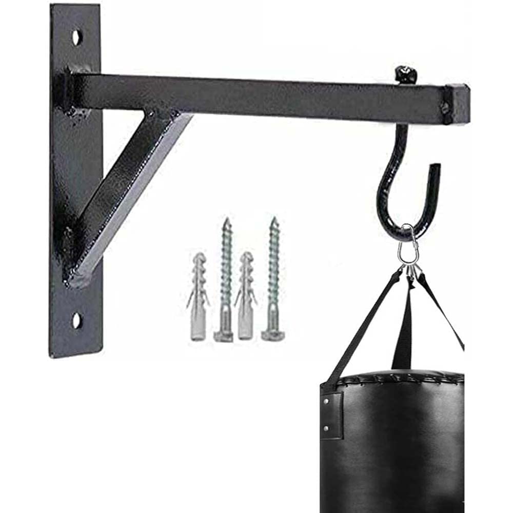 SOO Boxing Champion Heavy Duty 12'' Wall Bracket Steel Mount Hanging Stand for Punch Bag Kickboxing MMA Muay Thai Training Bag, Black