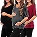 3 Pack Women's Dolman Sleeve Maternity and Nursing Tunic by Mother Bee and Rags & Couture - Made in USA