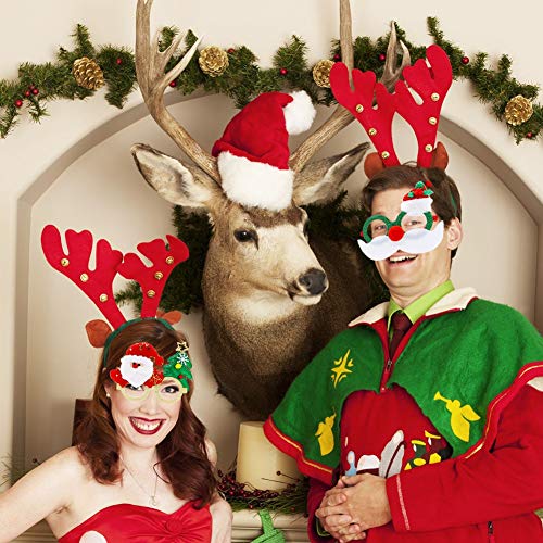 ATDAWN 10 Pack Christmas Party Fancy Glasses Frame Christmas Decoration  Costume Eyeglasses Happy New Year Cele