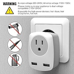 2Pack UK Travel Plug Adapter, Power Outlet