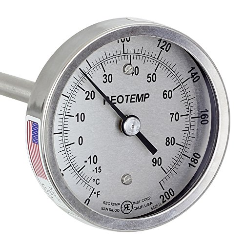 REOTEMP Heavy Duty Compost Thermometer - Fahrenheit and Celsius (36 Inch Stem)