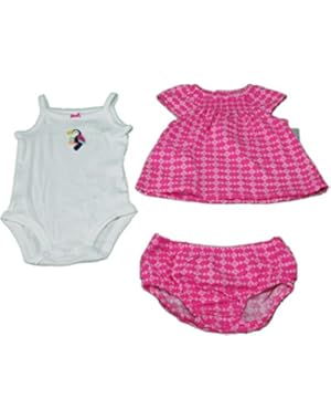 Baby Girls 6 months 3-Pc. Dress, Tank & Bloomers Set: Pink Toucan