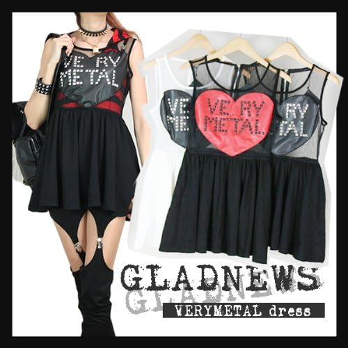 Amazon Gladnews グラッドニュース Verymetalワンピース Rock スタッズ パンク レディース ゴーストオブハーレム ワンピース チュニック 通販