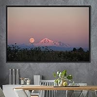 Framed Canvas Wall Art Lunar Aerial Astronomy & Space Expressive Global Moon Multicolor Photography Realism Warm - 16x24 inches