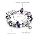 Choker Fashion Silver Plated Snake Chain Charm Bracelets Jewelry Bangles Purple Murano Glass Crystal Beads Bracelet for Women Teen Girls