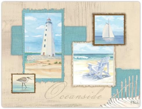 Conimar 11-1/2-Inch by 15-Inch Flexible Cutting Mats, Coastal Collage Design 75239, Set of 2