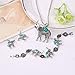 Paxuan Womens Vintage Elephant Turquoise Jewelry Sets Retro Silver Turquoise Elephant Pendant Necklace Drop Earrings Link Bracelet Set (Turquoise)
