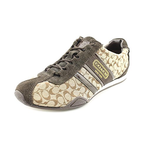 Coach Womens Remonna Signature C Jacquard Sneaker, Style A1946 (Khaki/Chestnut) (6.5 M US Women)
