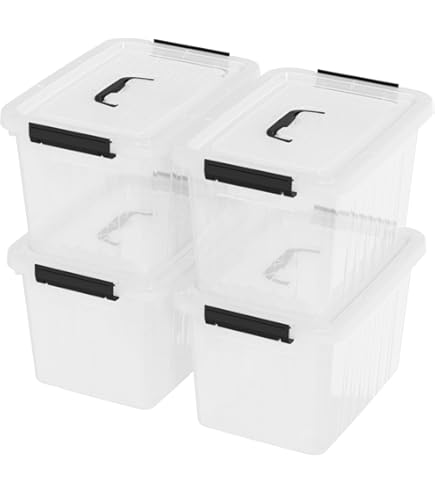 Amazon.com - Haodehen 10 Quart Plastic Storage Bins with Lids and