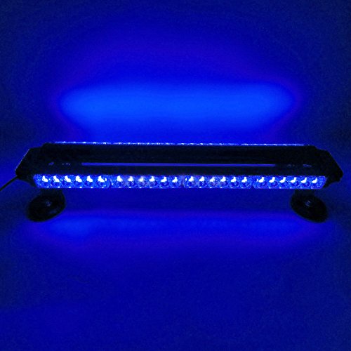 FOXCID Blue 26" 54 LED Emergency Warning Security Roof Top Flash Strobe Light Bar with Magnetic Base, for Plow or Tow Truck Construction Vehicle