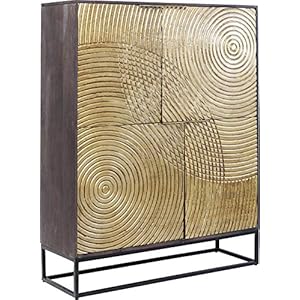 Kare Design Schrank Circulo, Massivholz Schrank, verzierter, glamuröser Schrank für Esszimmer oder Wohnzimmer…