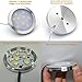 AIBOO 12V LED Under Cabinet Lights Kit 6 Pack Black Cord Aluminum Puck Lights for Kitchen Counter Closet Lighting with Wireless Dimmable RF Remote Control 6 Lights 12W (2700K Warm White)