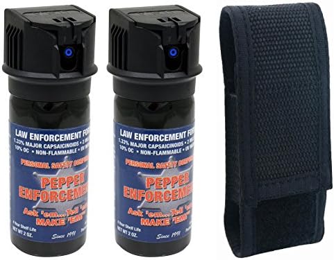 PE510MF-FT Fogger Pepper Spray 2 Pack with Belt Loop Holster - Max Strength10% OC Formula for Self Defense - Flip-Top Canister - 4 Year Shelf Life