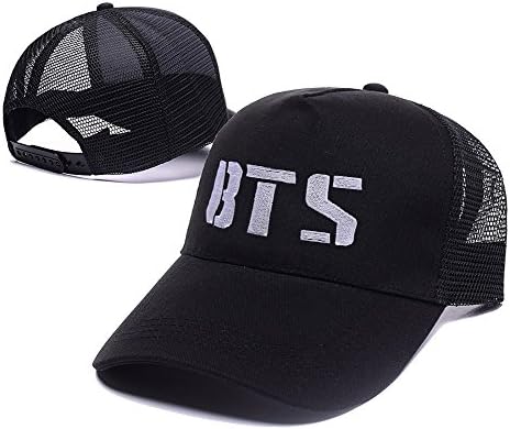 YUGY BTS Bangtan Boys Logo Adjustable Embroidery Mesh Hat Baseball Mesh Cap