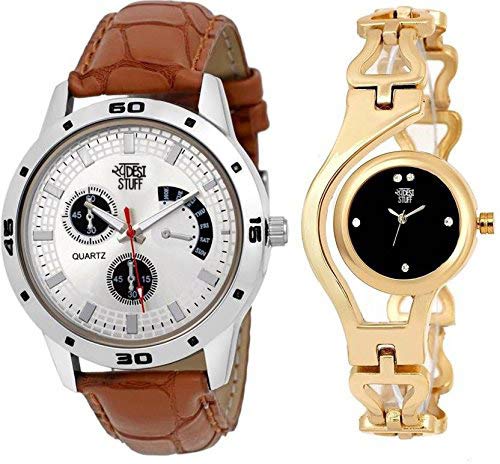 Swadesi Stuff Analogue Multicolour Dial Mens and Womens Watch - Combo of 2