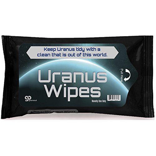 Uranus Wipes Antibacterial Wet Wipes Funny Uranus Weird Gag for Friends Cool for Men Silly Uranus Novelty Stocking Stuffers for Adults Men White Elephant Idea