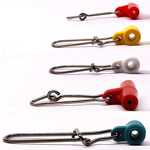 SUPERTHEO Fishing Swivels Duo Lock Line Sinker Slides Hook Shank Clip Connector Swivels Pack of 50pcs