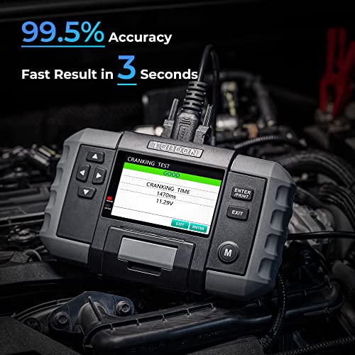 Probador de batería TOPDON BT600, comprobador de baterias 12v 24v, con impresora, adecuada para baterías CCA de 100 a 2000, soporte de actualización de software