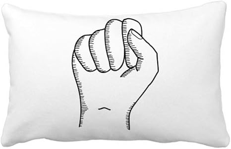 Amazon Co Jp 食いしばったジェスチャー線描画パターン 腰枕の挿入のクッション カバー 装飾家のソファのギフトを投げる ホーム キッチン