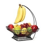 Gourmet Basics by Mikasa Countryside Fruit Basket with Banana Hook, Antique Black (Kitchen)