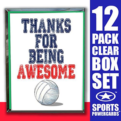 Play Strong Volleyball Thanks for Being Awesome Note Cards (4.25"x5.5") 12-Pack Clear Box Set
