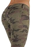 5027X -VIP - Women's Plus Size Classic 5 Pockets Camouflage Stretch Skinny Jeans