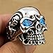 LINSION 316L Stainless Steel Blue CZ Eyes Titan Skull Mens Boys Biker Rock Ring 3A201 (15)
