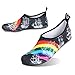 Womens and Mens Water Shoes Barefoot Quick-Dry Aqua Socks for Beach Swim Surf Yoga Exercise (Rainbow, L)