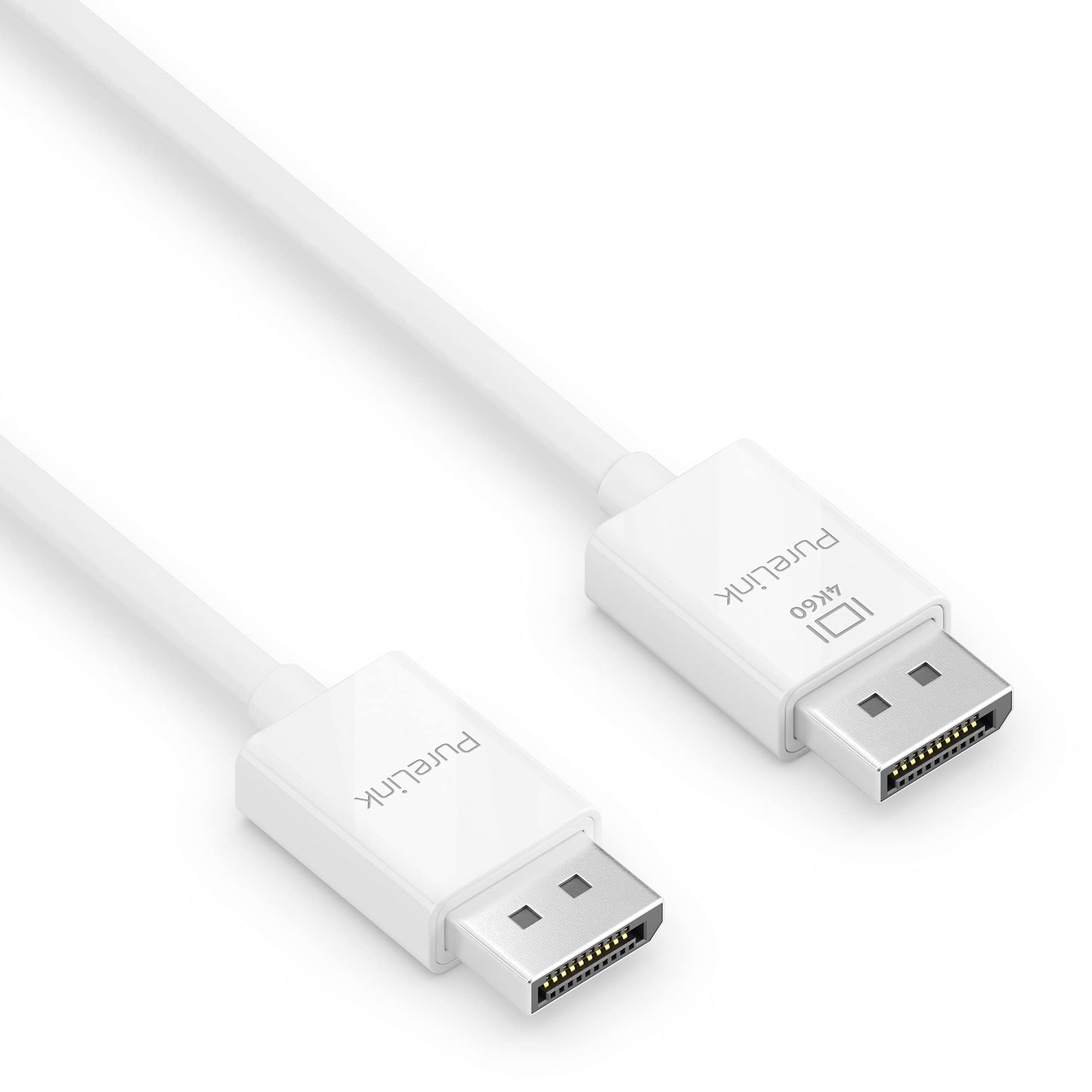 PureLink DisplayPort 1.3 Cable, 4K Ultra HD 60Hz, 21.6 GB/s Bandwidth, Gold-Plated Connectors, 3.00 m, White