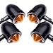4x Custom Black Anodized Billet Aluminum Bullet Shape Panhead Turn Signal Light Mounting For Aprilia BMW Ducati Harley Honda Kawasaki Suzuki Yamaha