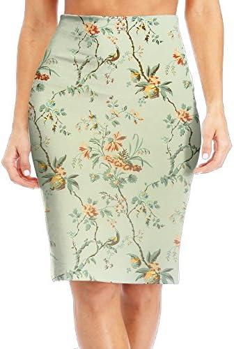 WOAIDY Flowers Of The eighteenth Century Women's Fashion Printed Pencil Skirt