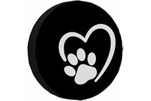 MIYASANG Paw Print in Heart Spare Tire Cover Animal Dog Cat Puppy Footprint Pet Lover Weatherproof Universal Wheel Protectors Camper Tire Covers for Trailer Rv Travel(17 inch)