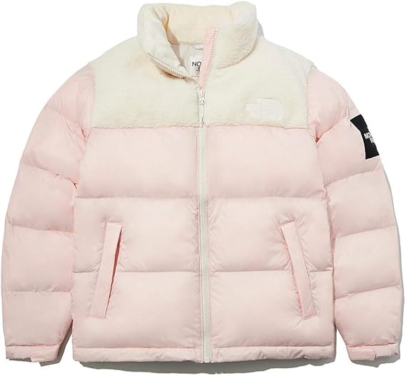 baby pink north face puffer