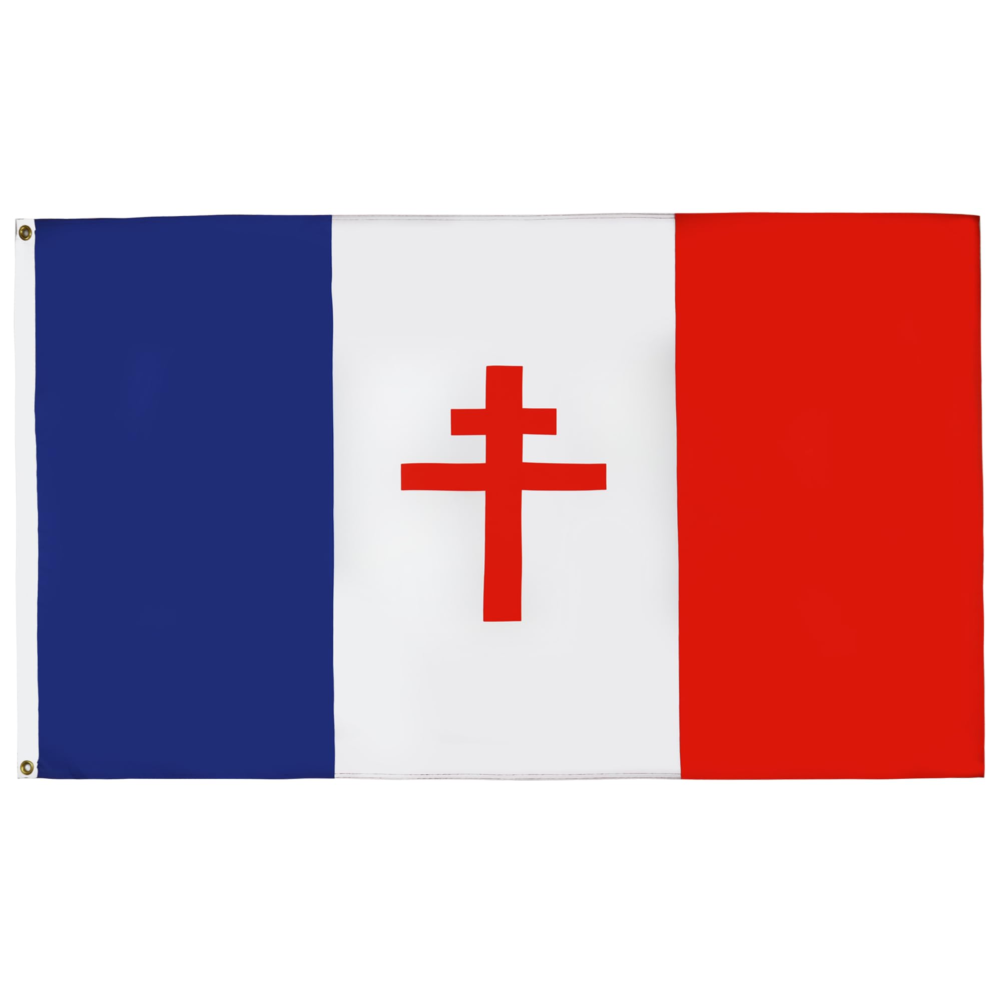AZ FLAG - Free France 1940-1944 Flag - 3x5 Ft - 100D Polyester French Resistance - France Libre Banner with Two Metal Grommets - Fade Resistant - Vivid Colors - 3' x 5' Feet - 150x90 Cm — image 1