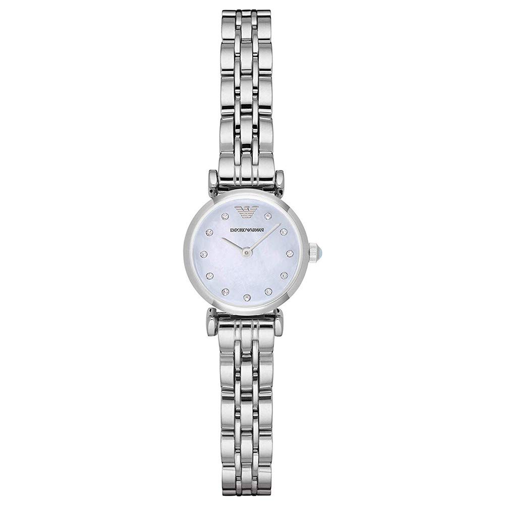 Emporio Armani Watch for Women, Two Hand Movement, 22 mm Silver Stainless Steel Case with a Stainless Steel Strap, AR1961