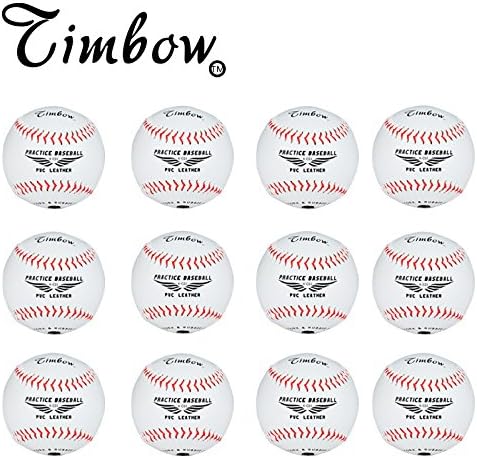 Timbows Synthetic Safety Practice Baseballs Official Size 9 In. 5 Oz.(Pack of 12)