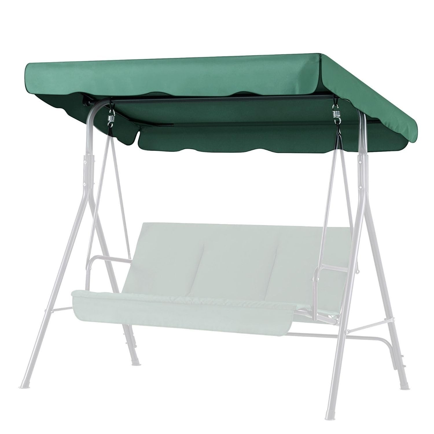 Flexzion Replacement Canopy For Outdoor Swing - 75" x 52" / 1.90m x 1.32m 2 Seat Bench Glider Swings Shade Fabric UV Weather Waterproof For Outdoor Garden Patio Yard Park Porch Seat Furniture, Green