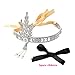 BABEYOND Bling Silver-Tone The Great Gatsby Inspired Leaf Simulated Pearl Wedding Tiara Headpiece