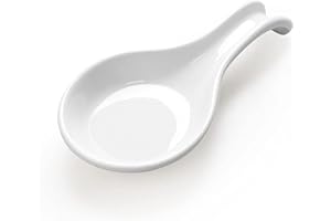 ONEMORE Ceramic Spoon Rest for Stove Top - Extra Wide Heat-Resistant Ladle Holder for Kitchen Utensils/Tools - Large, White