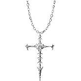 CJIAYUJEW Gothic Cross Necklace Goth Emo Skull Bones Necklace Punk Y2K Cross Necklace Halloween Christmas Jewelry Gift for Women Men