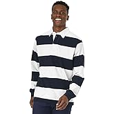 Charles River Apparel Unisex Rugby Shirt, Mens and Womens Cotton Jersey with Classic Stripe Design