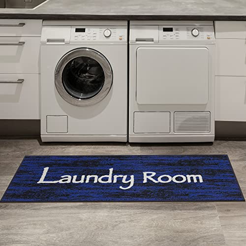 Ottomanson Laundry Collection NonSlip Rubberback Laundry Text Design